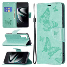 Load image into Gallery viewer, Embossing Two Butterflies Pattern Leather Phone Case with Holder &amp; Card Slot &amp; Wallet &amp; Lanyard, For Samsung Galaxy A13 5G, For Samsung Galaxy S22 Ultra 5G, For Samsung Galaxy S22+ 5G, For Samsung Galaxy S22 5G