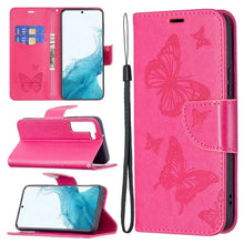 Load image into Gallery viewer, Embossing Two Butterflies Pattern Leather Phone Case with Holder &amp; Card Slot &amp; Wallet &amp; Lanyard, For Samsung Galaxy A13 5G, For Samsung Galaxy S22 Ultra 5G, For Samsung Galaxy S22+ 5G, For Samsung Galaxy S22 5G