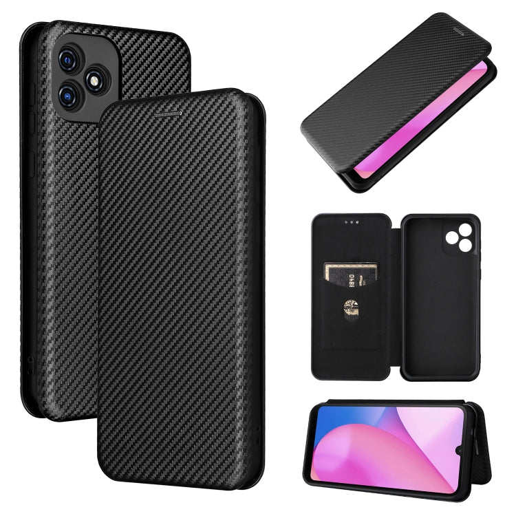 Carbon Fiber Texture Magnetic Horizontal Flip Leather Phone Case with Card Slot, For Blackview Oscal C20, For Samsung Galaxy A13 5G, For Motorola Moto E20 / E30 / E40
