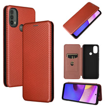 Load image into Gallery viewer, Carbon Fiber Texture Magnetic Horizontal Flip Leather Phone Case with Card Slot, For Blackview Oscal C20, For Samsung Galaxy A13 5G, For Motorola Moto E20 / E30 / E40