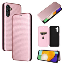 Load image into Gallery viewer, Carbon Fiber Texture Magnetic Horizontal Flip Leather Phone Case with Card Slot, For Blackview Oscal C20, For Samsung Galaxy A13 5G, For Motorola Moto E20 / E30 / E40