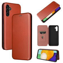 Load image into Gallery viewer, Carbon Fiber Texture Magnetic Horizontal Flip Leather Phone Case with Card Slot, For Blackview Oscal C20, For Samsung Galaxy A13 5G, For Motorola Moto E20 / E30 / E40