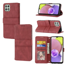 Load image into Gallery viewer, Embossed Striped Magnetic Buckle Horizontal Flip Phone Leather Case, For Samsung Galaxy A03 International Version, For Xiaomi Redmi Note 11, For Samsung Galaxy A03 EU Version, For Xiaomi Redmi Note 11 Pro, For Samaung Galaxy S22 Ultra 5G