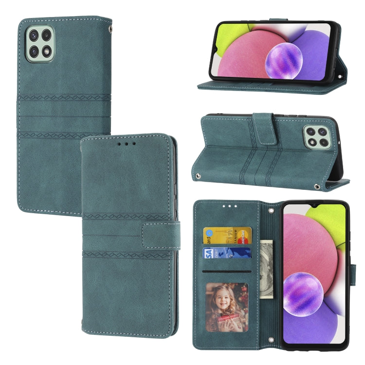 Embossed Striped Magnetic Buckle Horizontal Flip Phone Leather Case, For Samsung Galaxy A03 International Version, For Xiaomi Redmi Note 11, For Samsung Galaxy A03 EU Version, For Xiaomi Redmi Note 11 Pro, For Samaung Galaxy S22 Ultra 5G