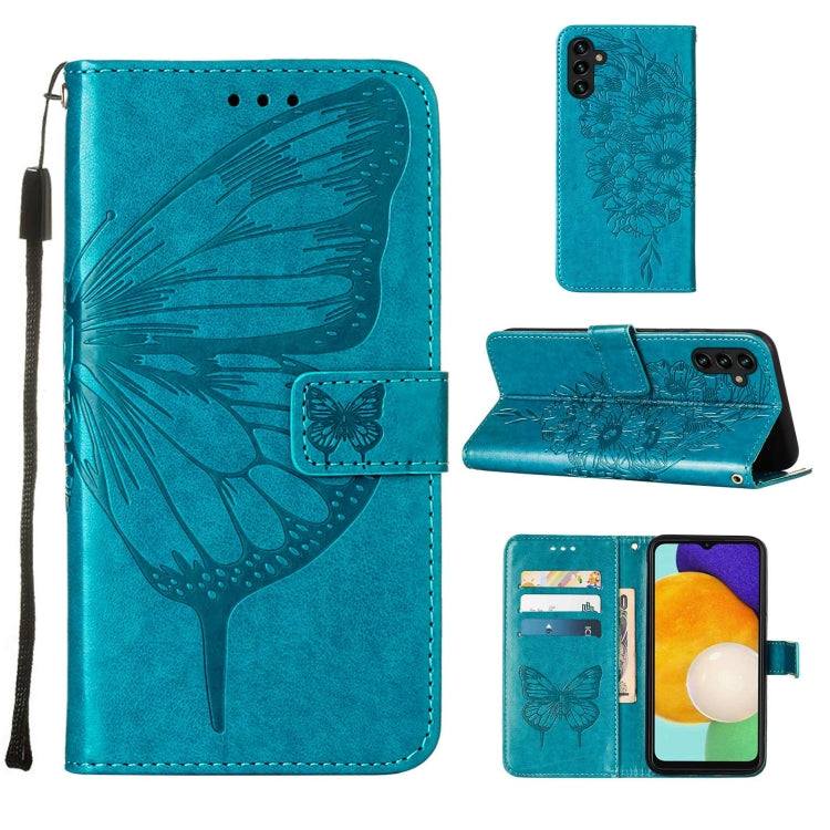 Embossed Butterfly Leather Phone Case with Holder & Card Slot & Wallet & Lanyard, For Samsung Galaxy A13 5G, For Samsung Galaxy F52 5G, For Samsung Galaxy S22 5G, For Samsung Galaxy S22+ 5G, For Samsung Galaxy S22 Ultra 5G                              ...