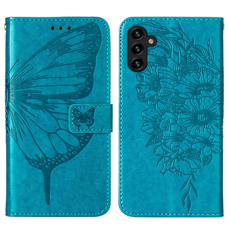 Embossed Butterfly Leather Phone Case with Holder & Card Slot & Wallet & Lanyard, For Samsung Galaxy A13 5G, For Samsung Galaxy F52 5G, For Samsung Galaxy S22 5G, For Samsung Galaxy S22+ 5G, For Samsung Galaxy S22 Ultra 5G                              ...