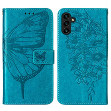 Load image into Gallery viewer, Embossed Butterfly Leather Phone Case with Holder &amp; Card Slot &amp; Wallet &amp; Lanyard, For Samsung Galaxy A13 5G, For Samsung Galaxy F52 5G, For Samsung Galaxy S22 5G, For Samsung Galaxy S22+ 5G, For Samsung Galaxy S22 Ultra 5G                              ...
