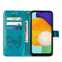 Load image into Gallery viewer, Embossed Butterfly Leather Phone Case with Holder &amp; Card Slot &amp; Wallet &amp; Lanyard, For Samsung Galaxy A13 5G, For Samsung Galaxy F52 5G, For Samsung Galaxy S22 5G, For Samsung Galaxy S22+ 5G, For Samsung Galaxy S22 Ultra 5G                              ...