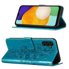 Load image into Gallery viewer, Embossed Butterfly Leather Phone Case with Holder &amp; Card Slot &amp; Wallet &amp; Lanyard, For Samsung Galaxy A13 5G, For Samsung Galaxy F52 5G, For Samsung Galaxy S22 5G, For Samsung Galaxy S22+ 5G, For Samsung Galaxy S22 Ultra 5G                              ...