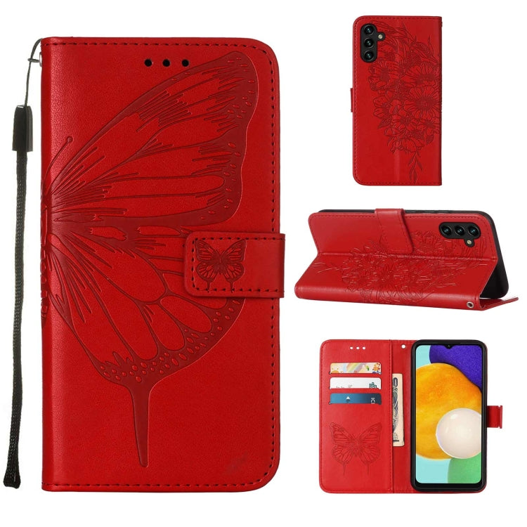 Embossed Butterfly Leather Phone Case with Holder & Card Slot & Wallet & Lanyard, For Samsung Galaxy A13 5G, For Samsung Galaxy F52 5G, For Samsung Galaxy S22 5G, For Samsung Galaxy S22+ 5G, For Samsung Galaxy S22 Ultra 5G                              ...