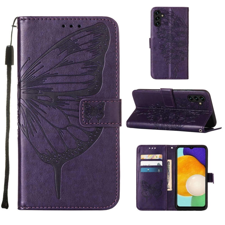 Embossed Butterfly Leather Phone Case with Holder & Card Slot & Wallet & Lanyard, For Samsung Galaxy A13 5G, For Samsung Galaxy F52 5G, For Samsung Galaxy S22 5G, For Samsung Galaxy S22+ 5G, For Samsung Galaxy S22 Ultra 5G                              ...
