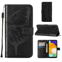Load image into Gallery viewer, Embossed Butterfly Leather Phone Case with Holder &amp; Card Slot &amp; Wallet &amp; Lanyard, For Samsung Galaxy A13 5G, For Samsung Galaxy F52 5G, For Samsung Galaxy S22 5G, For Samsung Galaxy S22+ 5G, For Samsung Galaxy S22 Ultra 5G                              ...