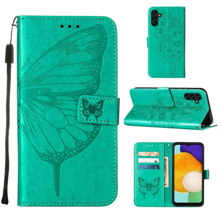 Embossed Butterfly Leather Phone Case with Holder & Card Slot & Wallet & Lanyard, For Samsung Galaxy A13 5G, For Samsung Galaxy F52 5G, For Samsung Galaxy S22 5G, For Samsung Galaxy S22+ 5G, For Samsung Galaxy S22 Ultra 5G                              ...