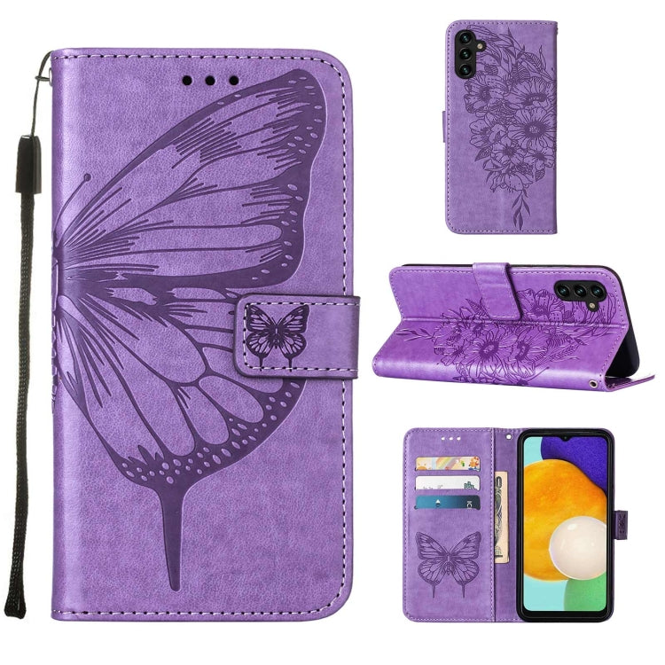 Embossed Butterfly Leather Phone Case with Holder & Card Slot & Wallet & Lanyard, For Samsung Galaxy A13 5G, For Samsung Galaxy F52 5G, For Samsung Galaxy S22 5G, For Samsung Galaxy S22+ 5G, For Samsung Galaxy S22 Ultra 5G                              ...