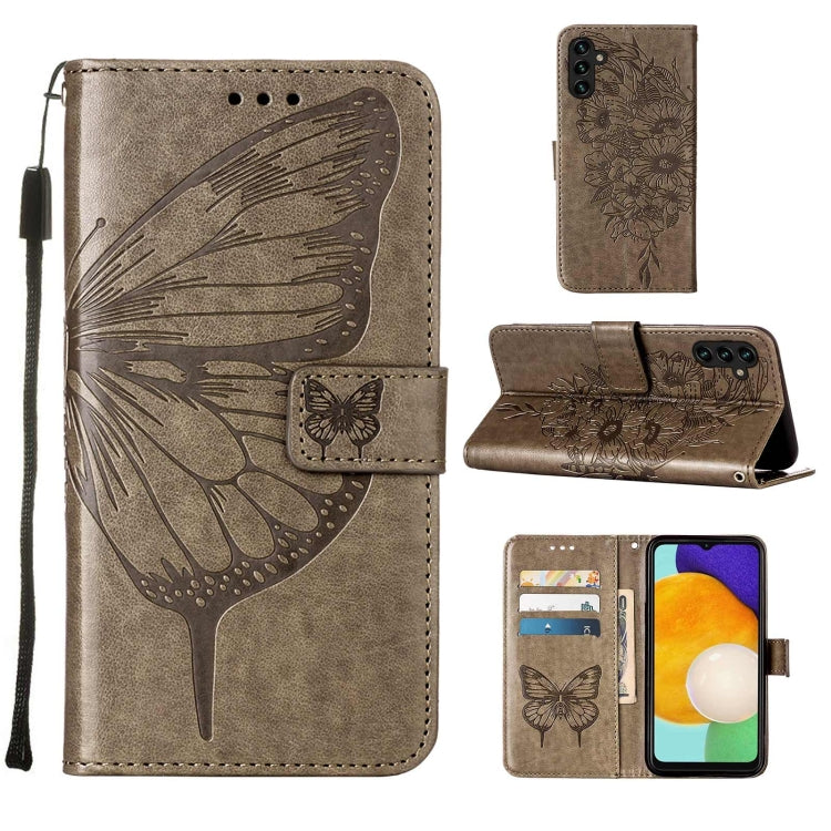 Embossed Butterfly Leather Phone Case with Holder & Card Slot & Wallet & Lanyard, For Samsung Galaxy A13 5G, For Samsung Galaxy F52 5G, For Samsung Galaxy S22 5G, For Samsung Galaxy S22+ 5G, For Samsung Galaxy S22 Ultra 5G                              ...