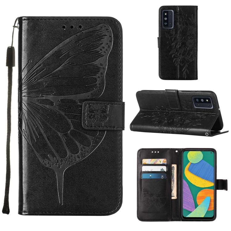 Embossed Butterfly Leather Phone Case with Holder & Card Slot & Wallet & Lanyard, For Samsung Galaxy A13 5G, For Samsung Galaxy F52 5G, For Samsung Galaxy S22 5G, For Samsung Galaxy S22+ 5G, For Samsung Galaxy S22 Ultra 5G                              ...