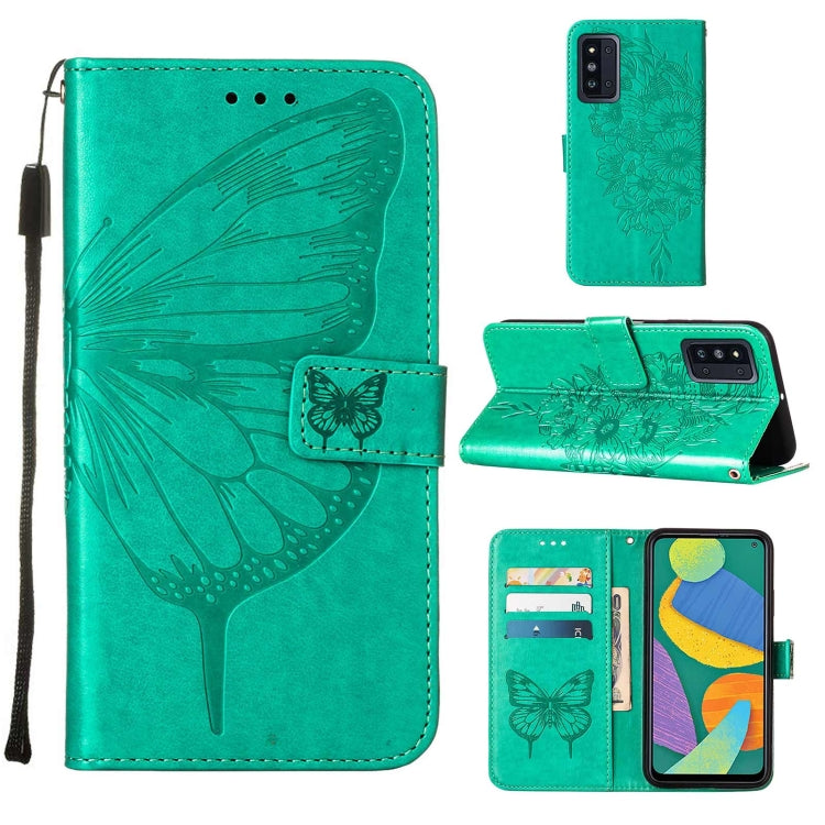 Embossed Butterfly Leather Phone Case with Holder & Card Slot & Wallet & Lanyard, For Samsung Galaxy A13 5G, For Samsung Galaxy F52 5G, For Samsung Galaxy S22 5G, For Samsung Galaxy S22+ 5G, For Samsung Galaxy S22 Ultra 5G                              ...
