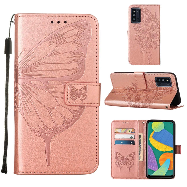 Embossed Butterfly Leather Phone Case with Holder & Card Slot & Wallet & Lanyard, For Samsung Galaxy A13 5G, For Samsung Galaxy F52 5G, For Samsung Galaxy S22 5G, For Samsung Galaxy S22+ 5G, For Samsung Galaxy S22 Ultra 5G                              ...