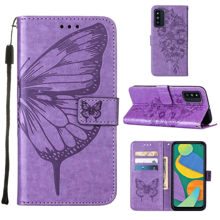 Embossed Butterfly Leather Phone Case with Holder & Card Slot & Wallet & Lanyard, For Samsung Galaxy A13 5G, For Samsung Galaxy F52 5G, For Samsung Galaxy S22 5G, For Samsung Galaxy S22+ 5G, For Samsung Galaxy S22 Ultra 5G                              ...