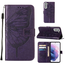 Load image into Gallery viewer, Embossed Butterfly Leather Phone Case with Holder &amp; Card Slot &amp; Wallet &amp; Lanyard, For Samsung Galaxy A13 5G, For Samsung Galaxy F52 5G, For Samsung Galaxy S22 5G, For Samsung Galaxy S22+ 5G, For Samsung Galaxy S22 Ultra 5G                              ...