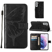 Load image into Gallery viewer, Embossed Butterfly Leather Phone Case with Holder &amp; Card Slot &amp; Wallet &amp; Lanyard, For Samsung Galaxy A13 5G, For Samsung Galaxy F52 5G, For Samsung Galaxy S22 5G, For Samsung Galaxy S22+ 5G, For Samsung Galaxy S22 Ultra 5G                              ...