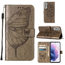 Load image into Gallery viewer, Embossed Butterfly Leather Phone Case with Holder &amp; Card Slot &amp; Wallet &amp; Lanyard, For Samsung Galaxy A13 5G, For Samsung Galaxy F52 5G, For Samsung Galaxy S22 5G, For Samsung Galaxy S22+ 5G, For Samsung Galaxy S22 Ultra 5G                              ...