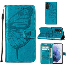 Load image into Gallery viewer, Embossed Butterfly Leather Phone Case with Holder &amp; Card Slot &amp; Wallet &amp; Lanyard, For Samsung Galaxy A13 5G, For Samsung Galaxy F52 5G, For Samsung Galaxy S22 5G, For Samsung Galaxy S22+ 5G, For Samsung Galaxy S22 Ultra 5G                              ...
