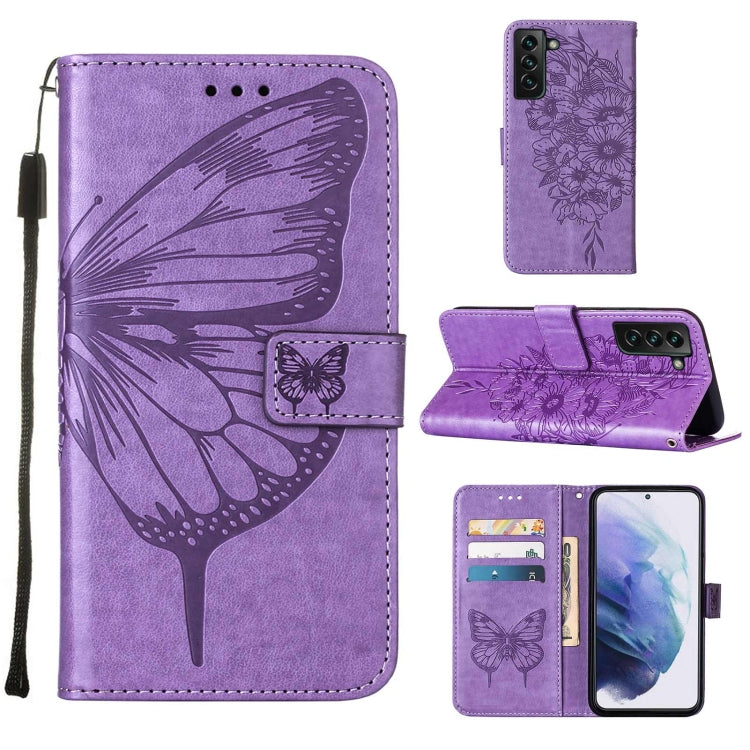 Embossed Butterfly Leather Phone Case with Holder & Card Slot & Wallet & Lanyard, For Samsung Galaxy A13 5G, For Samsung Galaxy F52 5G, For Samsung Galaxy S22 5G, For Samsung Galaxy S22+ 5G, For Samsung Galaxy S22 Ultra 5G                              ...