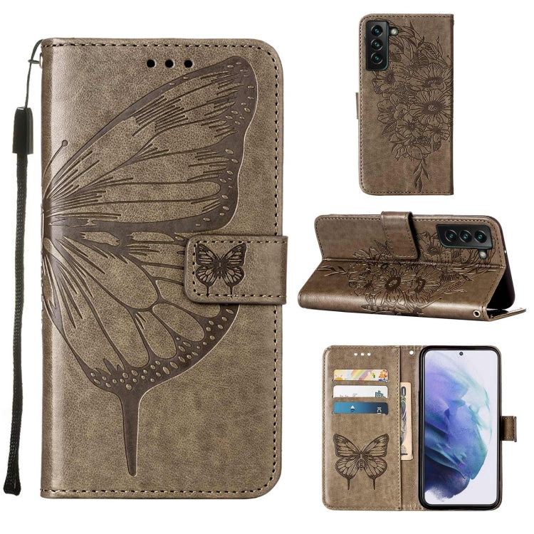 Embossed Butterfly Leather Phone Case with Holder & Card Slot & Wallet & Lanyard, For Samsung Galaxy A13 5G, For Samsung Galaxy F52 5G, For Samsung Galaxy S22 5G, For Samsung Galaxy S22+ 5G, For Samsung Galaxy S22 Ultra 5G                              ...