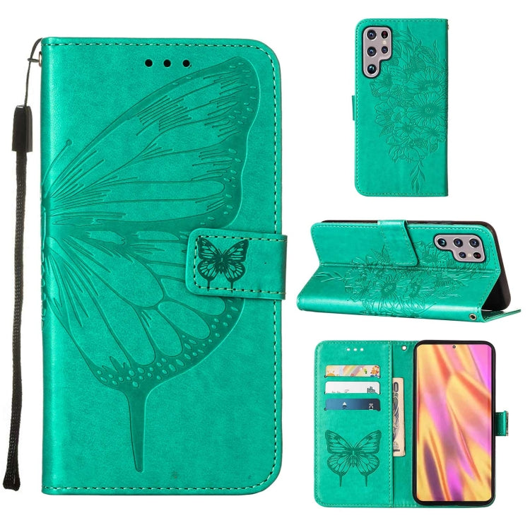 Embossed Butterfly Leather Phone Case with Holder & Card Slot & Wallet & Lanyard, For Samsung Galaxy A13 5G, For Samsung Galaxy F52 5G, For Samsung Galaxy S22 5G, For Samsung Galaxy S22+ 5G, For Samsung Galaxy S22 Ultra 5G                              ...