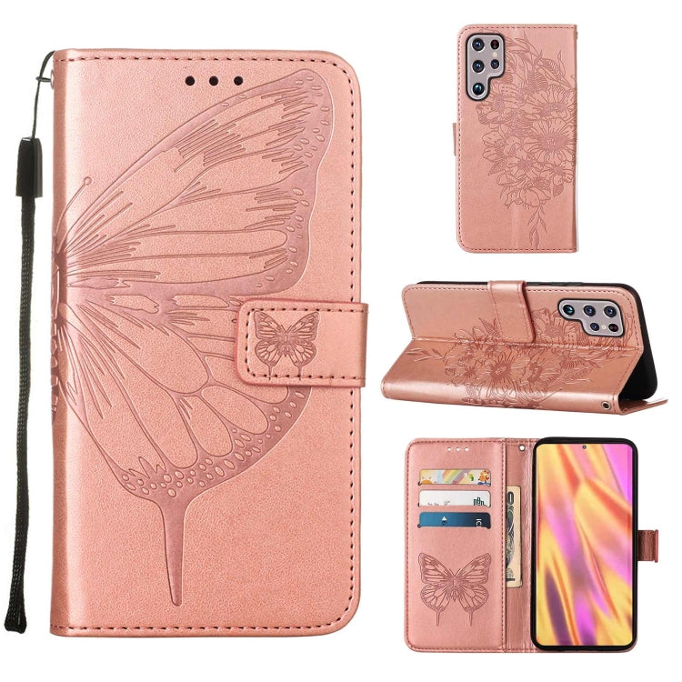 Embossed Butterfly Leather Phone Case with Holder & Card Slot & Wallet & Lanyard, For Samsung Galaxy A13 5G, For Samsung Galaxy F52 5G, For Samsung Galaxy S22 5G, For Samsung Galaxy S22+ 5G, For Samsung Galaxy S22 Ultra 5G                              ...