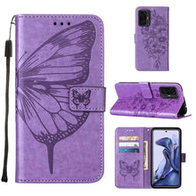Load image into Gallery viewer, Embossed Butterfly Leather Phone Case with Holder &amp; Card Slot &amp; Wallet &amp; Lanyard, For Samsung Galaxy A13 5G, For Samsung Galaxy F52 5G, For Samsung Galaxy S22 5G, For Samsung Galaxy S22+ 5G, For Samsung Galaxy S22 Ultra 5G                              ...