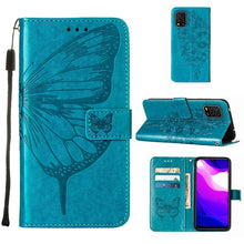 Load image into Gallery viewer, Embossed Butterfly Leather Phone Case with Holder &amp; Card Slot &amp; Wallet &amp; Lanyard, For Xiaomi Mi 10 5G / 10 Pro 5G