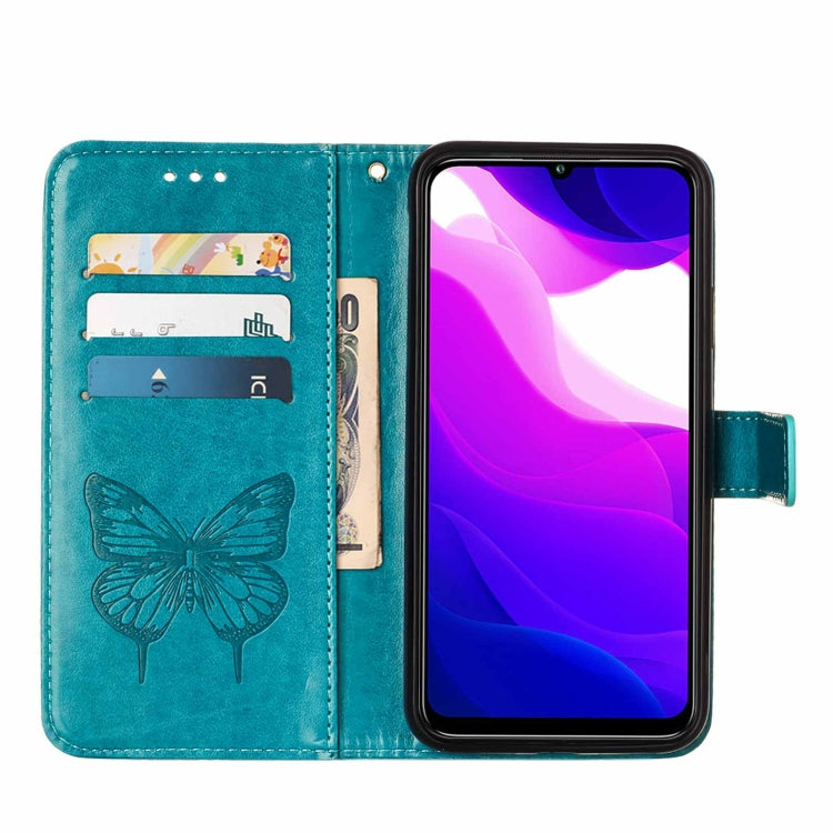 Embossed Butterfly Leather Phone Case with Holder & Card Slot & Wallet & Lanyard, For Xiaomi Mi 10 5G / 10 Pro 5G