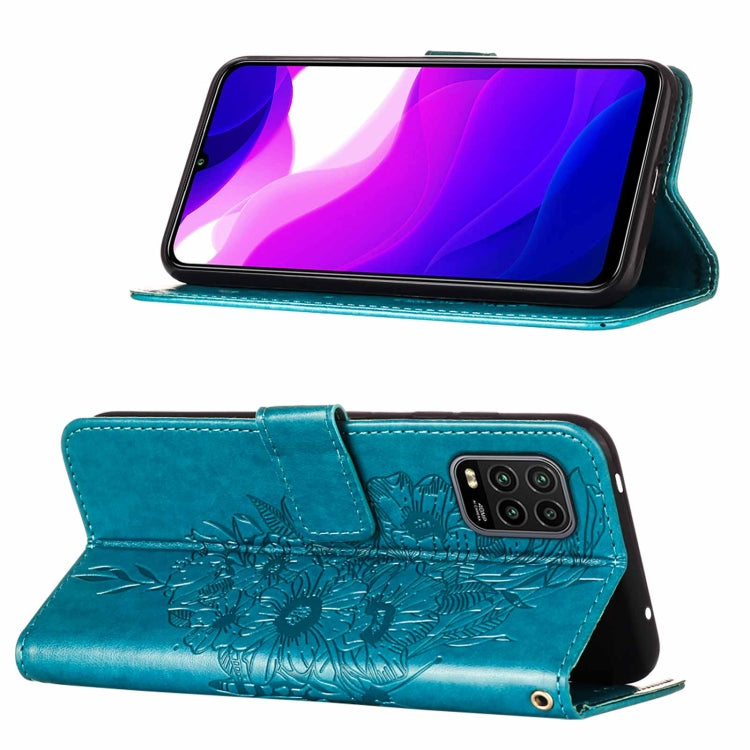 Embossed Butterfly Leather Phone Case with Holder & Card Slot & Wallet & Lanyard, For Xiaomi Mi 10 5G / 10 Pro 5G