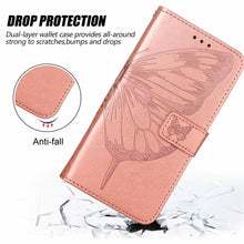 Load image into Gallery viewer, Embossed Butterfly Leather Phone Case with Holder &amp; Card Slot &amp; Wallet &amp; Lanyard, For Xiaomi Mi 10 5G / 10 Pro 5G