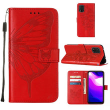 Load image into Gallery viewer, Embossed Butterfly Leather Phone Case with Holder &amp; Card Slot &amp; Wallet &amp; Lanyard, For Xiaomi Mi 10 5G / 10 Pro 5G