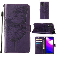 Load image into Gallery viewer, Embossed Butterfly Leather Phone Case with Holder &amp; Card Slot &amp; Wallet &amp; Lanyard, For Xiaomi Mi 10 5G / 10 Pro 5G