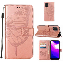 Load image into Gallery viewer, Embossed Butterfly Leather Phone Case with Holder &amp; Card Slot &amp; Wallet &amp; Lanyard, For Xiaomi Mi 10 5G / 10 Pro 5G