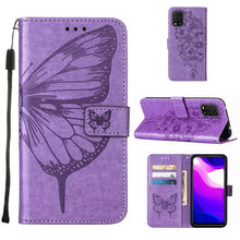 Load image into Gallery viewer, Embossed Butterfly Leather Phone Case with Holder &amp; Card Slot &amp; Wallet &amp; Lanyard, For Xiaomi Mi 10 5G / 10 Pro 5G