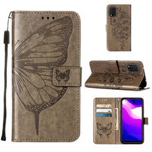 Load image into Gallery viewer, Embossed Butterfly Leather Phone Case with Holder &amp; Card Slot &amp; Wallet &amp; Lanyard, For Xiaomi Mi 10 5G / 10 Pro 5G