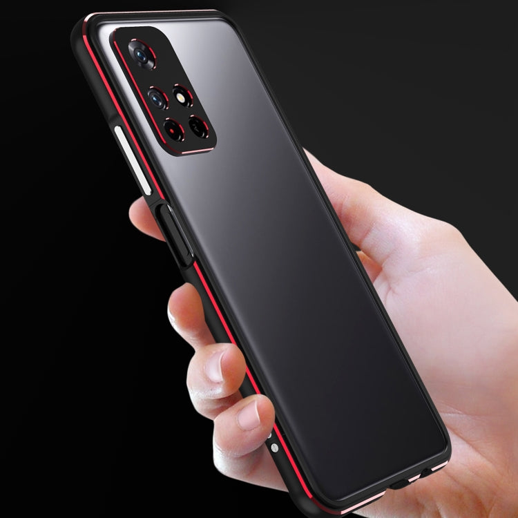 Aurora Series Lens Protector + Metal Frame Phone Case, For Xiaomi Redmi Note 11