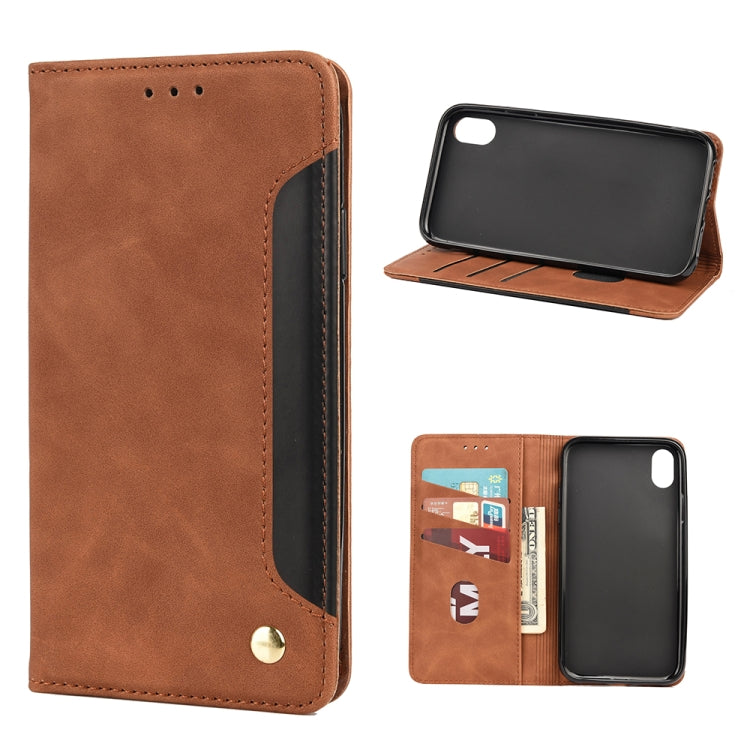 Skin Feel Splicing Leather Phone Case, For iPhone 11 Pro Max, For iPhone 11 Pro, For iPhone 11, For iPhone XS Max, For iPhone X / XS, For iPhone XR, For iPhone SE 2022 / SE 2020 / 8 / 7, For iPhone 8 Plus & 7 Plus