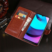 Load image into Gallery viewer, idewei Crazy Horse Texture Leather Phone Case with Holder &amp; Card Slots &amp; Wallet, For Motorola Moto E20, For Nokia C30, For OnePlus 9RT 5G, For OPPO K9s, For Oukitel C25, For OPPO Realme GT Neo2