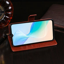 Load image into Gallery viewer, idewei Crazy Horse Texture Leather Phone Case with Holder &amp; Card Slots &amp; Wallet, For vivo Y33s, For Xiaomi Mi 11T