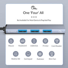 Load image into Gallery viewer, ORICO AH-12F 4 In 1 Type-C / USB-C to USB 3.0 HUB Docking Station, AH-12F