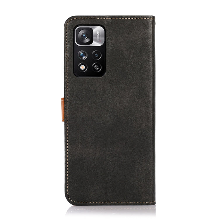KHAZNEH Dual-color Cowhide Texture Horizontal Flip Leather Phone Case with Holder & Card Slots & Wallet & Photo Frame, For Xiaomi Redmi Note 11 Pro, For Xiaomi Redmi Note 11 5G CN Version