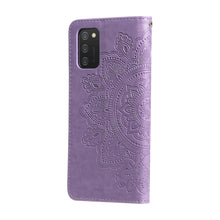 Load image into Gallery viewer, 7-petal Flowers Embossed Flip Leather Phone Case with Holder &amp; Card Slots, For Samsung Galaxy A03s (164.2mm)