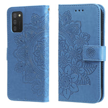 Load image into Gallery viewer, 7-petal Flowers Embossed Flip Leather Phone Case with Holder &amp; Card Slots, For Samsung Galaxy A03s (164.2mm)