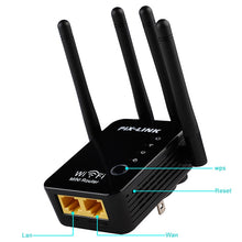 Load image into Gallery viewer, Wireless Smart WiFi Router Repeater with 4 WiFi Antennas, EU Plug Black, EU Plug White, UK Plug Black, UK Plug White, US Plug Black, US Plug White